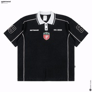 Easternwood Rugby Shirt Short Sleeve Vintage Unisex BlackPOLO Shirt Polo Rugby Polo Shirt