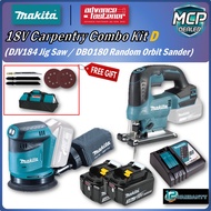 MAKITA 18V Cordless Woodwork Combo Kit D ( DJV184 Jig Saw / DBO180 Random Orbit Sander )
