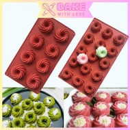 8pcs/ 15pcs Silicone Kaswi Cake Mould/ Acuan Kuih Kaswi Silicone/ Spiral Cake Mould/ Cake Mould/ Bak