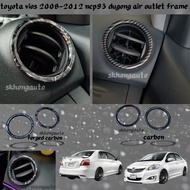 toyota vios 2008-2012 ncp93 dugong carbon fiber air outlet frame cover garnish accessories 2pc vios 