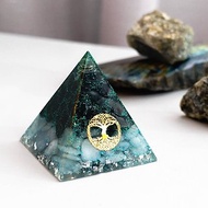 預訂【綠砂石、海藍寶】奧根水晶能量金字塔Orgonite 6x6 cm