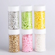 75g/2.6oz Faux Golden Sugar Beads, Baking Cake Decorations, Assorted Shapes & Sizes, Suitable For Ca