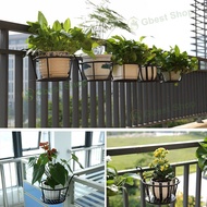 Outdoor Balcony Iron Flower Pot Rack Wall Hanging Stand Plant Pots Hanger Rak Pasu Bunga Besi Sangku