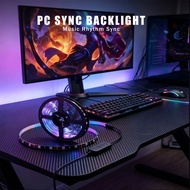 USB 5V RGB IC Sync LED Strip, Screen Light Sync, Music Sound Activated Rhythm Light. Ideal For PC, T