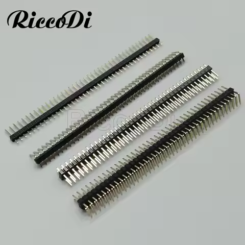 10-50Pcs 0.8u Gold Plated 40 Pin 1x40 Single Double Row Male 2.54 Breakable Pin Header Connector Str
