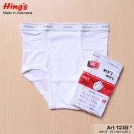 CD Hing's 123B Striped Men's White Underwear with Thick Rubber Stripes 123B - Dyarshop