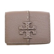 TORY BURCH - 雙TLOGO皮革短夾 (大象灰)