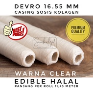 16.55 mm CLEAR - Halal Edible Collagen Sausage Sleeve Case Sausage Skin Food Wrap