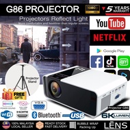 【Ready Stock】LENS 6000 lumens G86 Projector FULL HD 1080P Android Mini Projector WIFI LCD A80 Protable Projector