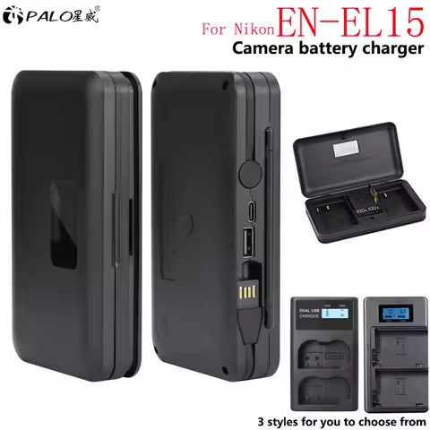 EN-EL15C EL15C EN EL15 LCD Display Battery Charger for Nikon Z5 Z6 II Z7 Z7II D780 D850 D7500 D500 D