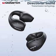 Monster Bluetooth 5.3 Bone Conduction Earphones TWS Wireless Headphones Earclip Design Touch Control LED Earbuds Sports Headset Over The Ear Headphone