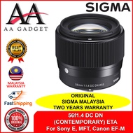 Sigma 56mm f1.4 DC DN Contemporary Lens for Sony E/ MFT/ Canon EF-M 56 f1.4 Ship from Malaysia 100% 