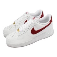 S.G NIKE AIR FORCE 1 07 CZ0326-100 酒紅 荔枝皮 金色 鞋扣 小尺寸 男鞋