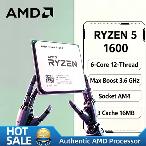 AMD Ryzen 5 1600 3.2GHz 6 Core 12 Thread 65W Socket AM4 Gaming Processor Without Package Ultra Fast 