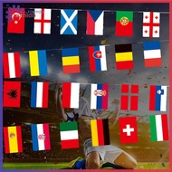 {FA} 2024 24 Countries Hanging String Flags Printed 7M 24 Country Teams Bunting Flags for Football E