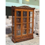 ALMARI HIASAN KAYU  JATI ALMARI HIASAN KAYU JATI INDONESIA 1;2;3;4 PINTU