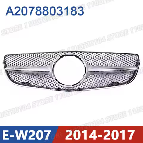 for W207 2014-2017 Mercedes Benz E200 E220 E250 E350 E500 Front Bumper Radiator Grill Mesh Middle Ne