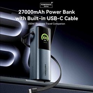 Vention CCC Powerbank 27000mAh 200W With Cable Power Bank PD Fast Charge Smart TFT Screen Output Det