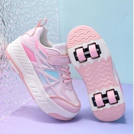 Shoes with four wheels Skate shoes for parents and children, white wheels, adult roller shoes. Shoes