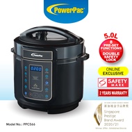 PowerPac Electric Pressure Cooker Double Safety Lock 5.0L (PPC566)