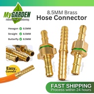8.5MM Brass Hose Connector High Pressure Brass Straight Brass Hexagon Brass Butterfly for Air Fuel W