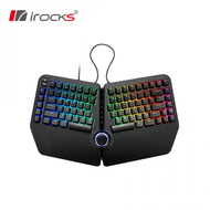 irocks K59M 分離式人體工學機械鍵盤(黑色/有線/CHERRY紅軸/RGB/中文/1年保固)