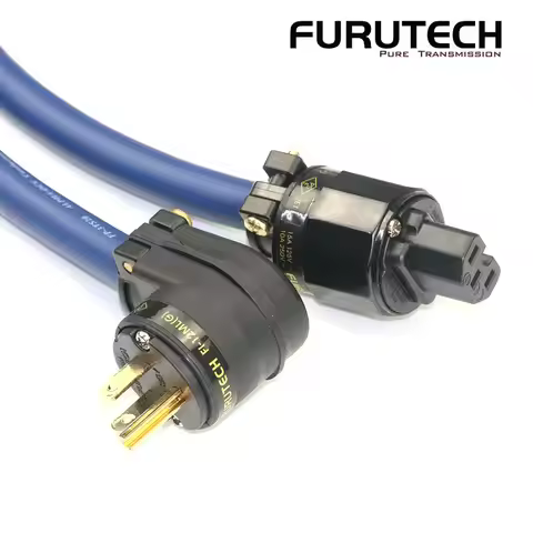 Furutech FP-3TS20 PCOCC Blue Ribbon L-shaped Bend Audio Power Cable US Plug 90 ° HiFi Gallbladder Am