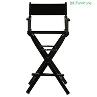 30"เก้าอี้ไดเร็คเตอร์ เก้าอี้ผู้กำกับ เก้าอี้แต่งหน้า เก้าอี้อเนกประสงค์ เก้าอี้พับ เก้าอี้เคาน์เตอร์บาร์ ( โครงไม้สีดำ ) 30" Director Chair Black