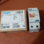Elcb Rccb 2P 16A/ 40/ Hager Cd 616 Ba