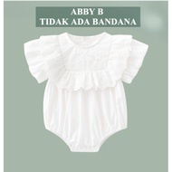 Romper Premium ABBY IMPORT - KOREA AQIQAH BAPTIS MANYUE DRESS TUTU putih white Newborn baby Jumpsuit