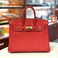 98%NEW二手HERMES BIRKIN 25 2R/牡丹紅TOGO皮/金扣 #B25 #香榭站正品