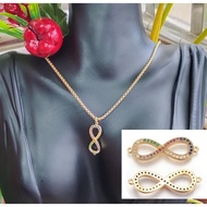 Infinity 8 Protection Necklace Vermiel Gold 18K Gold Filled Infinity 8 Good Luck Wealth Necklace