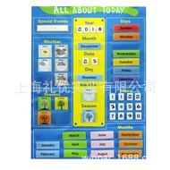 English Early Education Calendar Hanging Bag Card Plus Transparent Card Bag Children English Enlight