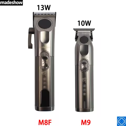 13W Madeshow M8F M9 Professional Men's Hair Clipper Barber Shop Salon Trimmer with Base Cordless Vin