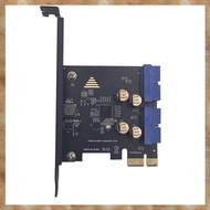 [K U Y G] PCIe 2.0 X1 19P 5Gbps Dual 19PIN Connector USB3.0 Expansion Card for PCI-E Slot for Front 