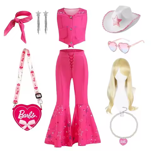 Girls Cowgirl Dress 2-12 Yrs Toddler Barbei Costume Cosplay Outfit Halloween Apparel