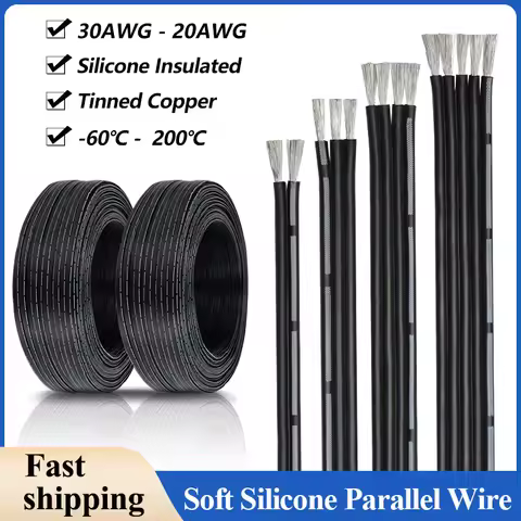 2P 3P 4P 6P 8P 10P Multi-core Soft Silicone Parallel Wire 30 28 26 24 22 20AWG Fexible High Temperat