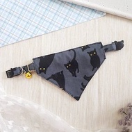 Black cat style Bandana Cat Collar with Breakaway Safety Buckle for cat and dog