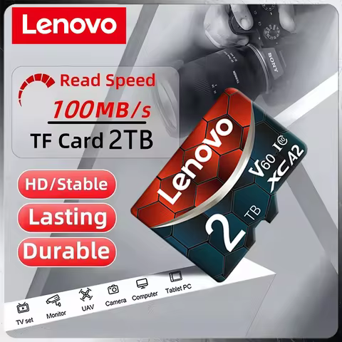 Lenovo 2TB SD Card 128GB Class 10 V60 TF Card 1TB Mini Memory Card 512GB High Speed Micro TF SD Card