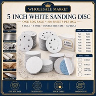 Abrasive Mall 5" 125mm White Dry Sanding Disc Velcro P1200 P1500 P2000 Paper | Kertas Pasir | 砂纸