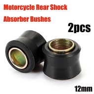 2/4pc12MM Motorcycle Rear Shock Absorber Rubber Bush Suspension Universal Black OA 44604 qny2g5