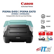 Canon Pixma E410 | Pixma E470 Compact All-In-One Printer (Wired & Wireless)