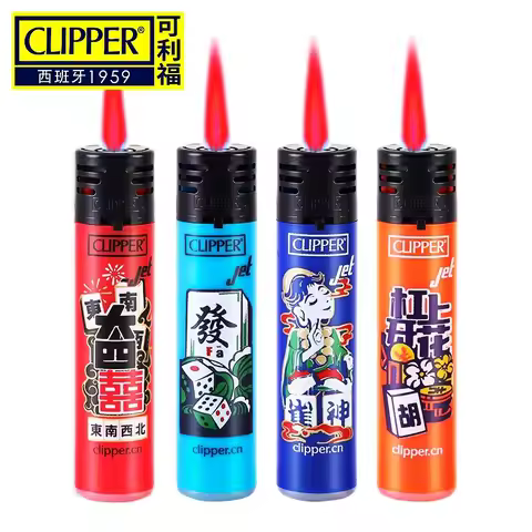 Clipper Lighter Pink Flame Jet Lighter Butane Inflatable Torch Lighter Electronic Ignition Funny Lig