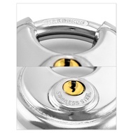 【MOO】-Disc Locks Heavy Duty Steel Keyed Padlock Disc Storage Locks for Storage Unit Moving Trailers