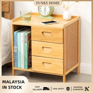 Funky Home-Bedroom Bedside Table Cabinet Side Drawer Storage Bamboo Bed Simple Storage Cabinet Nordi