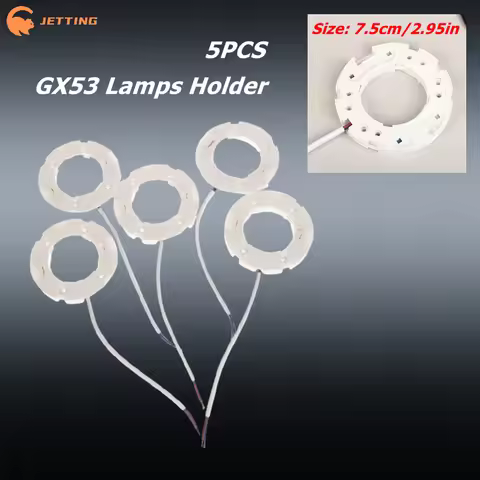 5pcs GX53 Lamp Bases GX53 Cupboard Lamp Holder Wine Cabinet Holder Copper Wire ABS LED Light Base fo