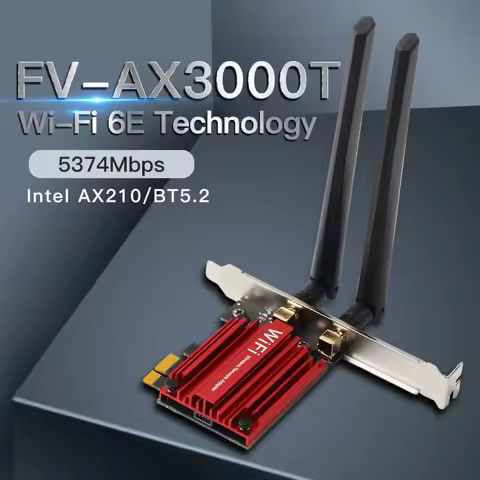 WiFi 6E 5374Mbps AX210 Wireless Desktop PCIe Adapter Bluetooth 5.3 802.11AX Tri-Band 2.4G/5G/6Ghz Wi