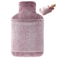 samply Hot Water Bottle with Cover - 2L Hot Water Bag with Hand Pocket, for Hand Feet Warmer, Pink