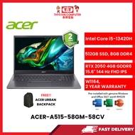 ACER-A515-58GM-58CV-GREY-INTELCOREI5-13420H,8GBR4,512GBSSD,RTX20504GBR6,15.6"FHD144HZ,W1164,2YRS,H&S
