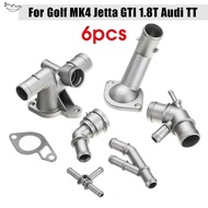 6Pcs Aluminium  Cooling Coolant Hose Connector Supercharger Pipe for MK4 Golf  GLI TT 1J0121087E